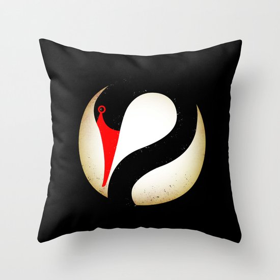 Black Swan Logo Throw Pillow