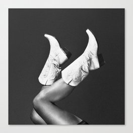 These Boots - Noir / Black & White Canvas Print