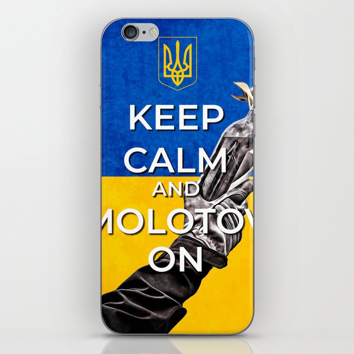 Keep Calm and Molotov On - Ukrainian Flag and Coat Of Arms iPhone Skin