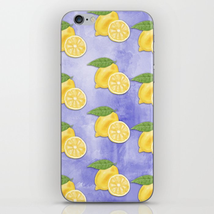 Lemon WaterColor paper pattern 1 iPhone Skin