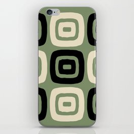 Zen Modern Abstract Composition 123 Black Green and Beige iPhone Skin