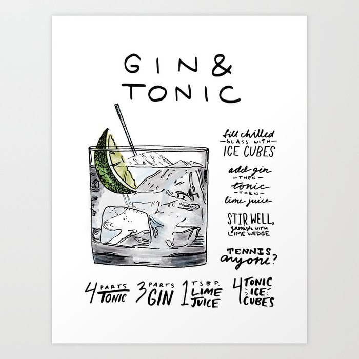 The Drink Collective: Gin and Tonic Art Print