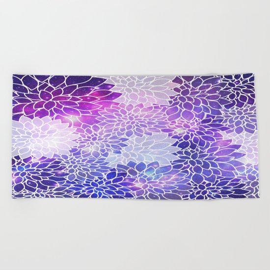 Space Dahlias Beach Towel