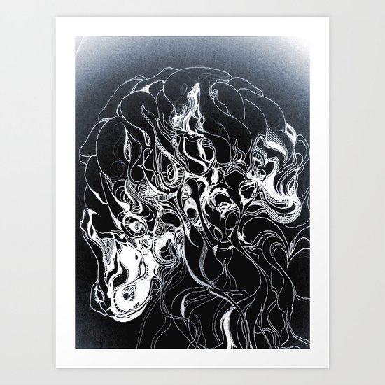 Dark Abstract JELLYFISH Art Print