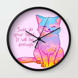 "Your Best is Enough" Sunset Cat Wall Clock