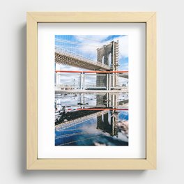 Brooklyn Bridge Reflection Recessed Framed Print