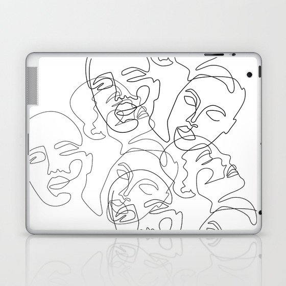 Lined Face Sketches Laptop & iPad Skin