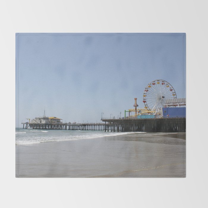 Santa Monica Pier Throw Blanket by Christine aka stine1 