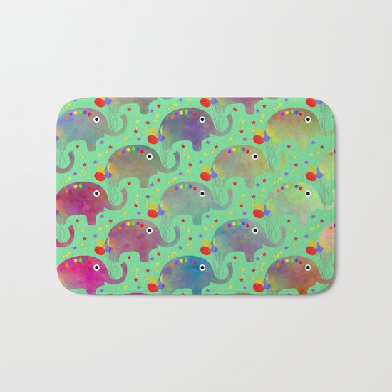 Elephant Celebration Bath Mat
