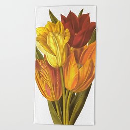 Cut Tulips Still Life Art Beach Towel