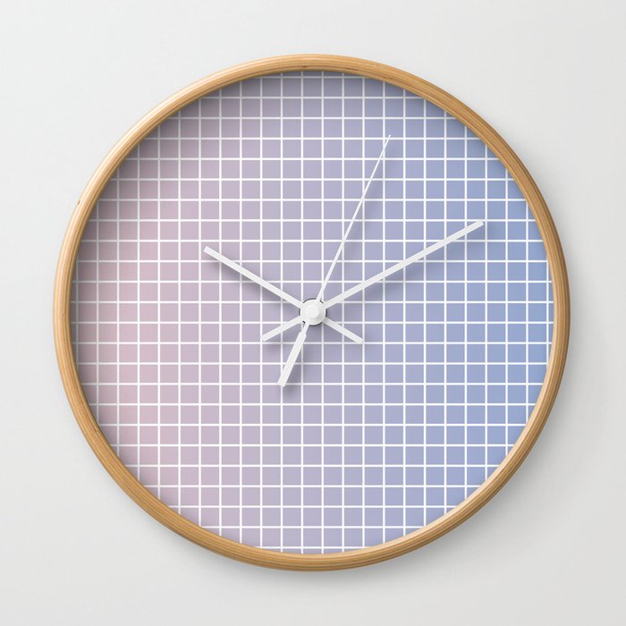 Pastel Gradient Grid Wall Clock