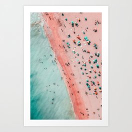 Aerial Beach Print, Ocean Art, Bondi Beach, Beach Art Print, Beach Photography, Modern Beach Lifestyle Print Art Print