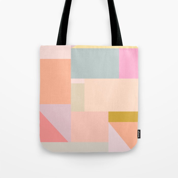 Pastel Geometric Shapes Tote Bag