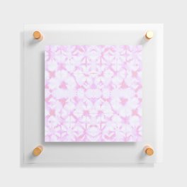 Pink and white grid watercolor Floating Acrylic Print