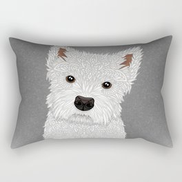 Cute West Highland Terrier Portrait Rectangular Pillow
