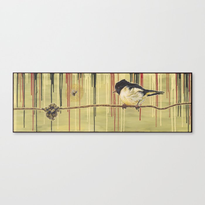 Bird on a wire Canvas Print
