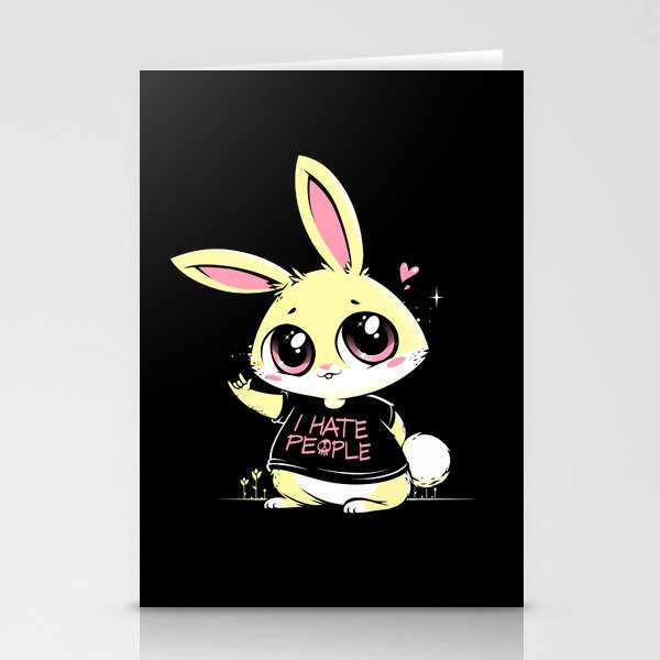 I Hate People Bunny Stationery Cards