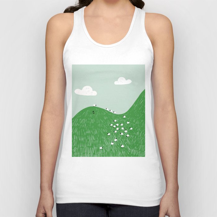 a hill full of sheep Tank Top