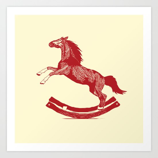 Rocking Horse Art Print
