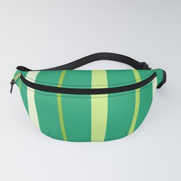 Green and White Striped Background Fanny Pack