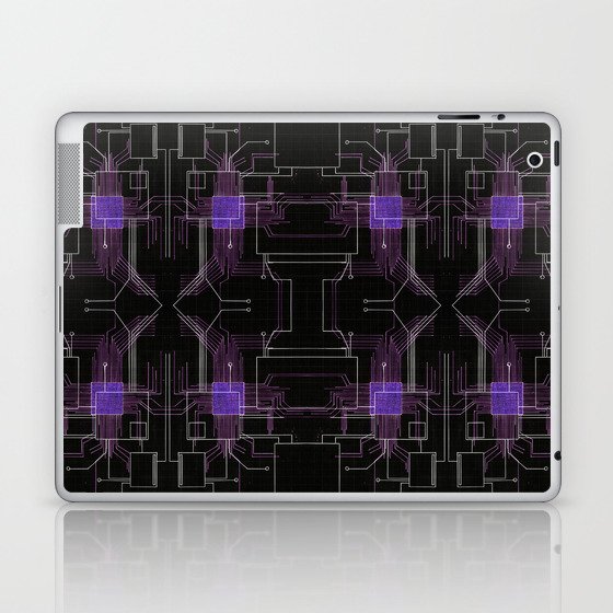 Circuit board purple repeat Laptop & iPad Skin