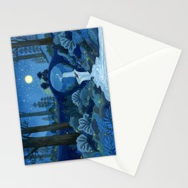 Driving Through the Glittering Night Stationery Cards