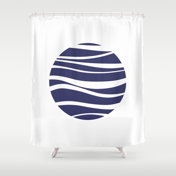 Deep Sea - Blue Abstract Minimalistic Art Design Pattern Shower Curtain