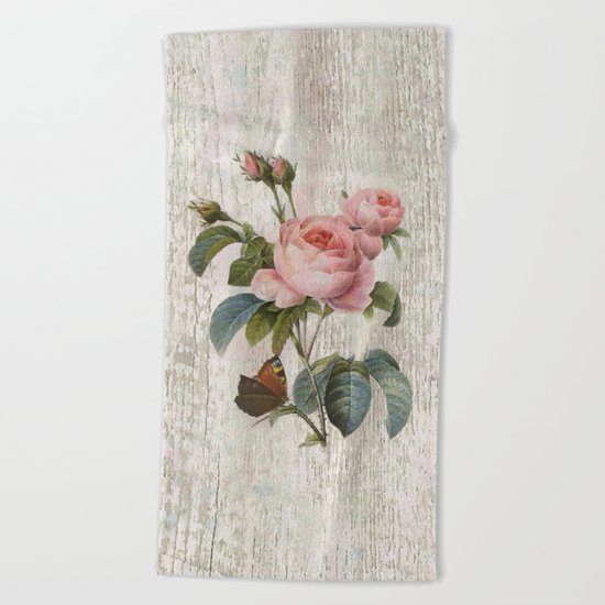 Roses Nostalgie Beach Towel