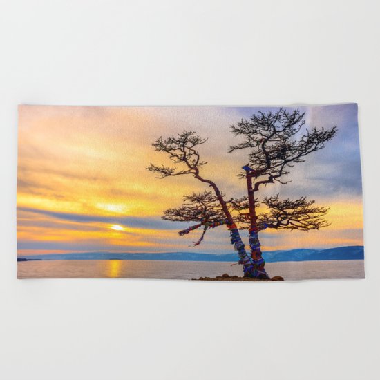 Baikal pine Beach Towel
