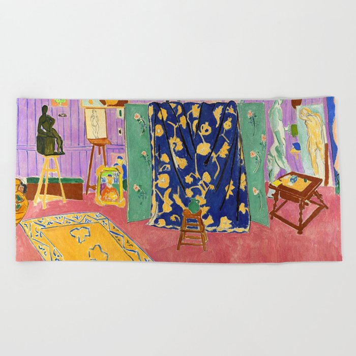 Henri Matisse The Pink Studio Beach Towel