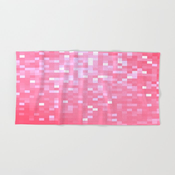 Bubblegum Pink Pixel Sparkle Hand Bath Towel by 2sweet4words