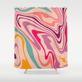 Boho Swirl Abstract Retro Shower Curtain