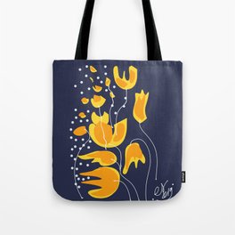 Yellow Flowers in the Night Minimal Art Tote Bag