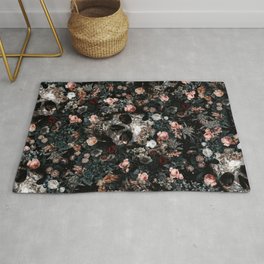 Skull and Floral pattern Rug