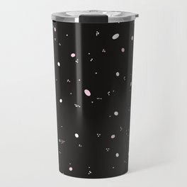 Black and white with pale pink abstract polka dots pattern Travel Mug