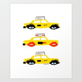 Glam Taxi Art Print