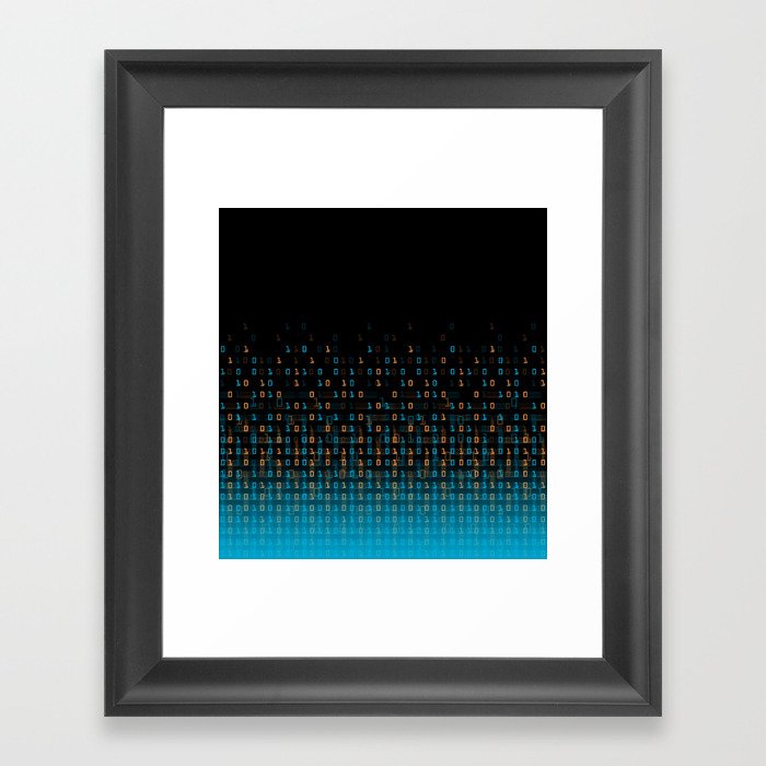 Binary Speed Blue Framed Art Print