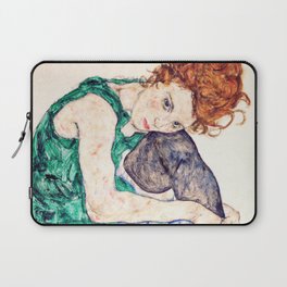 Egon Schiele - Seated Woman with Bent Knee Laptop Sleeve