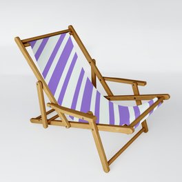 [ Thumbnail: Purple and Mint Cream Colored Pattern of Stripes Sling Chair ]