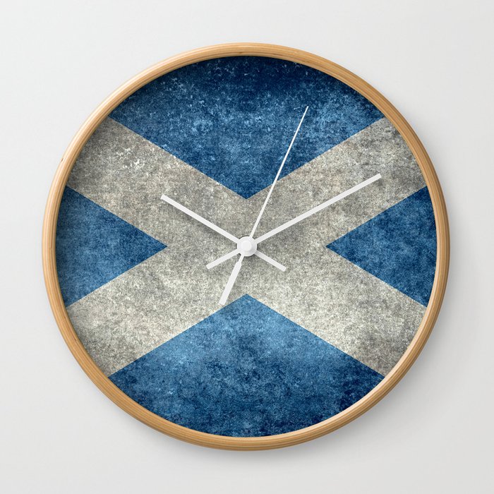 Scottish Flag - Vintage Retro Style Wall Clock