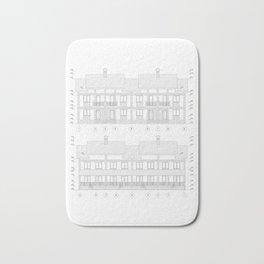 Townhouse building detailed architectural technical drawing, vector blueprint Bath Mat