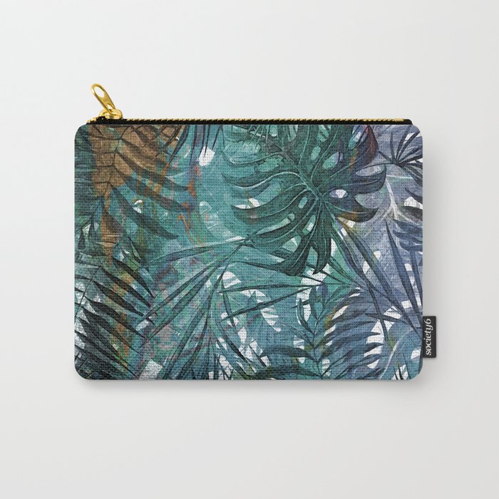 Aloha - Tropical Palm Leaves and Monstera Leaf Garden Carry-All Pouch