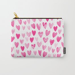 Hearts Pattern watercolor pink heart perfect essential valentines day gift idea for her Carry-All Pouch | Curated, Illustration, Valentinesday, Minimalism, Hearts, Watercolor, Heartpattern, Charlottewinter, Watercolorheart, Heart 