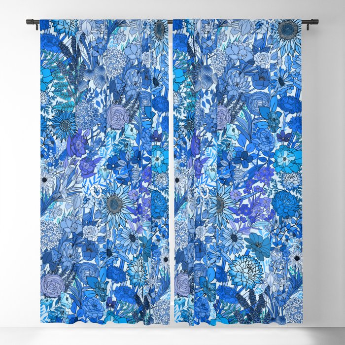 Frozen Blue Garden Blackout Curtain