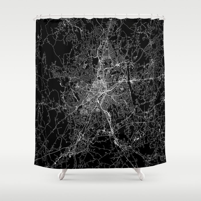 Worcester Black Map Shower Curtain