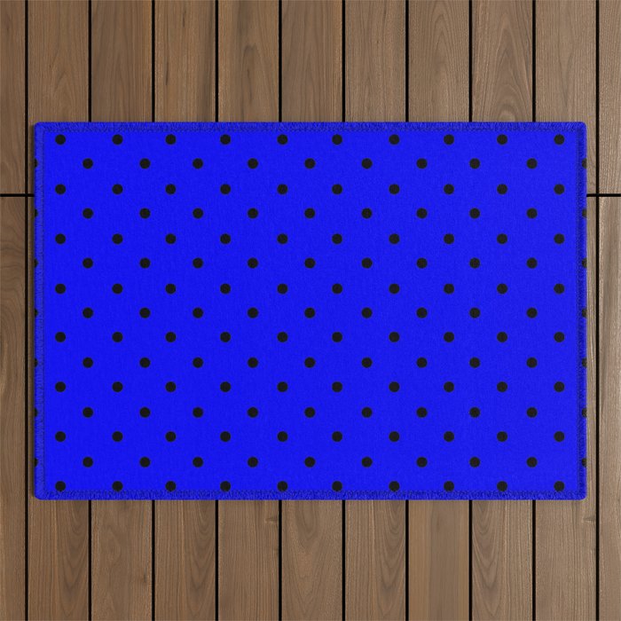 Dotted (Black & Classic Blue Pattern) Outdoor Rug