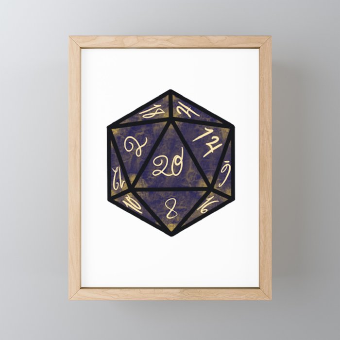 D20 Dice Framed Mini Art Print