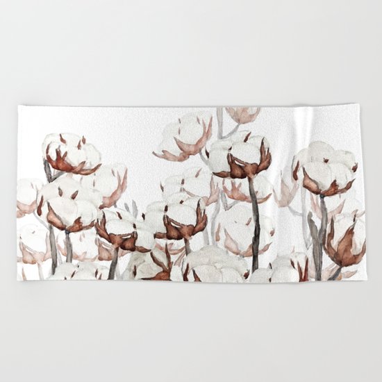 cotton field Beach Towel