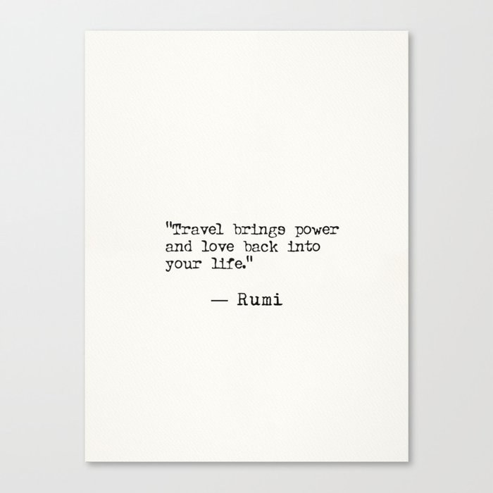 Rumi quote about travel Canvas Print