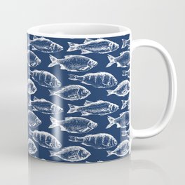 Fish // Navy Blue Coffee Mug